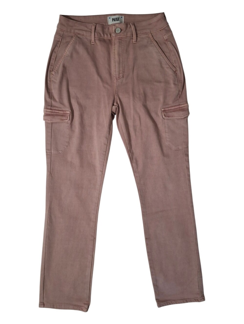 Anthropologie PAIGE Jolie Dusty Rose/Pink Mid-Rise Straight Cargo Style Pants 27